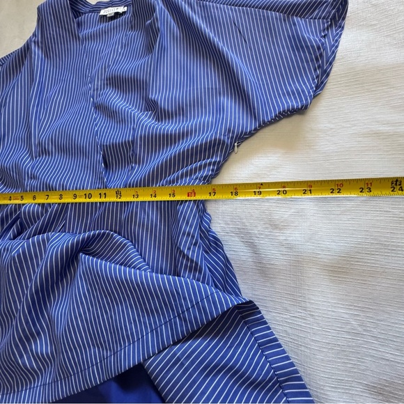 Molly Bracken Blue Striped Mini Dress SZ Large - Picture 7 of 10